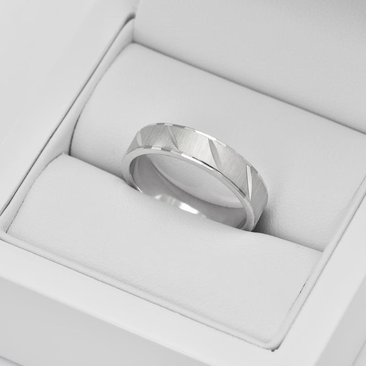 Svadobné prstene s vrúbkami zo zlata 33706