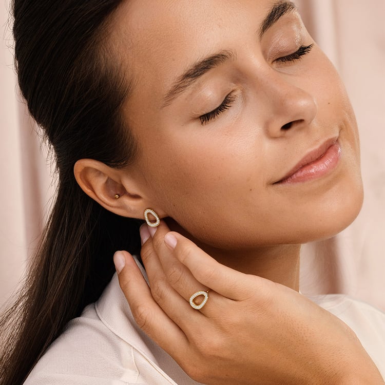 Zlaté náušnice s lab-grown diamantmi Joanie 163520