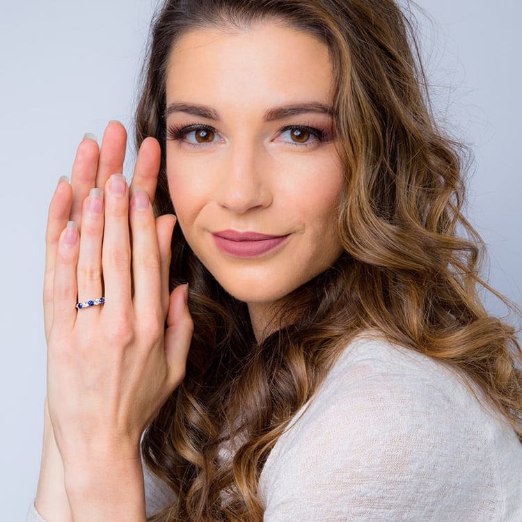 Zafírový prsteň zo striebra 31411