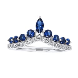 Luxusný zlatý prsteň so zafírmi a prírodnými diamantmi Richa