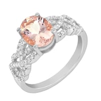 Zlatý prsteň s oválnym morganitom a diamantmi Mia