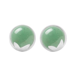 Zlaté náušnice s cabochon avanturínmi Greta