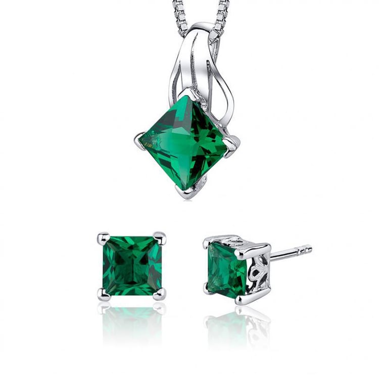 Strieborná kolekcia šperkov so smaragdami