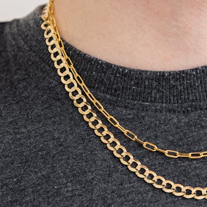 Silná panzer retiazka 55 cm z 14k zlata