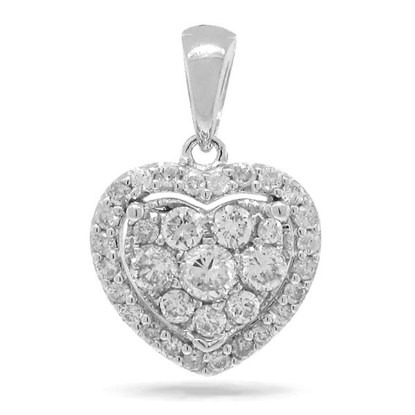 Zlatý náhrdelník srdce s diamantmi 2036