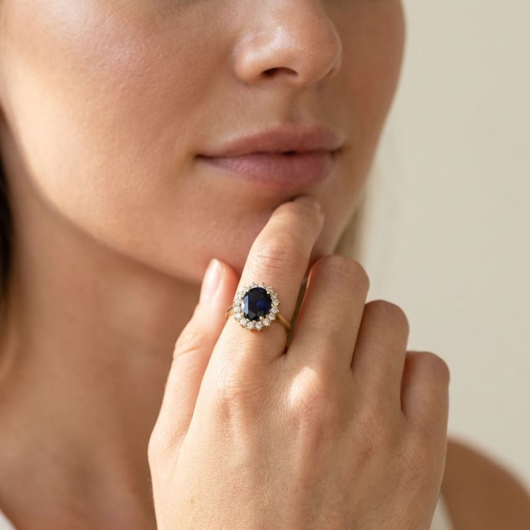 Rozvodový prsteň s modrým zafírom a diamantmi Andrew 165557