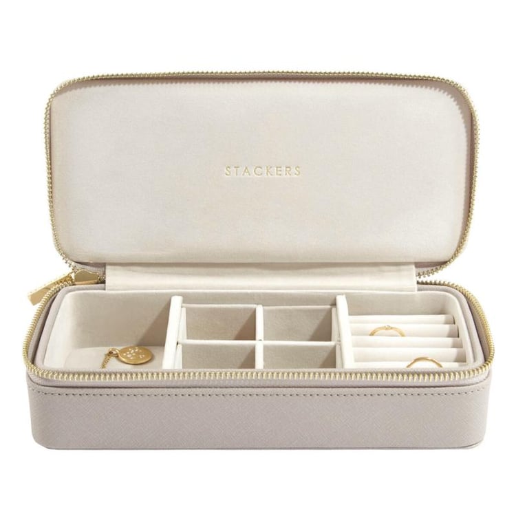 Veľké cestovné puzdro na šperky sivobéžové Rome