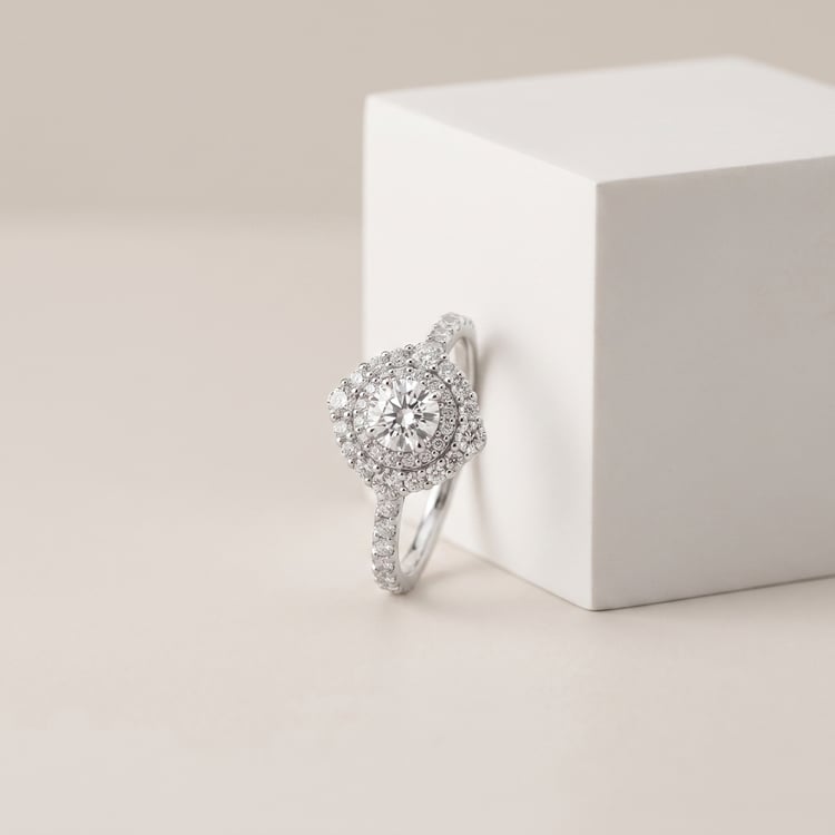 Dvojitý halo prsteň s 1ct IGI certifikovaným lab-grown diamantom Brenna 167203