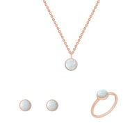 Set minimalistických šperkov s bielym opálom Milton