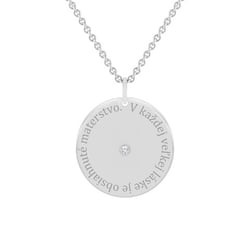 Prívesok s citátom a diamantom Cara