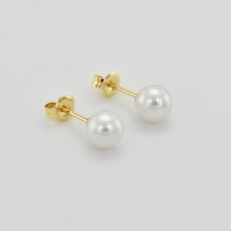 Zlaté náušnice s perly Chandey 6849