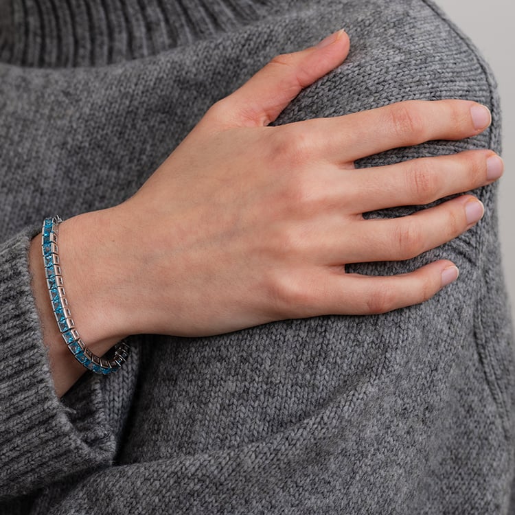 Strieborný náramok s 16.75 ct švajčiarskymi topásmi Arlie 133325