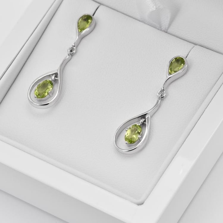 Náušnice s olivínmi 36406