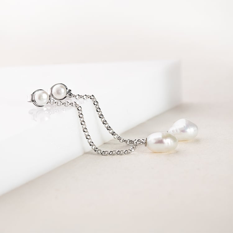 Visiace perlové náušnice 2v1 Demery 147774