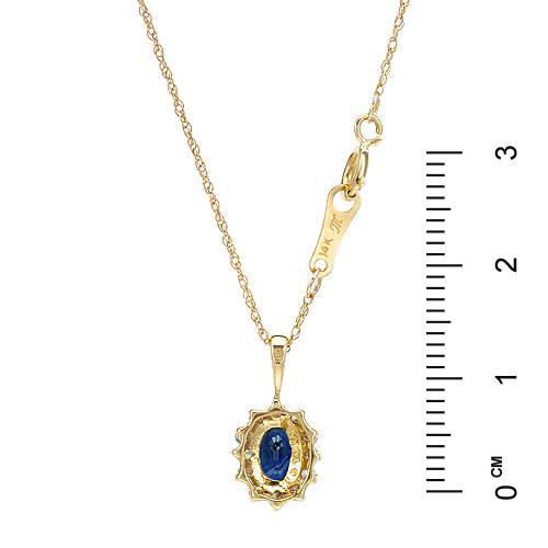 Zlaty privesok so zafirom a diamantmi 747