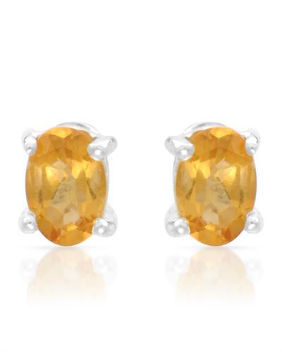 Strieborné náušnice s citrínmi