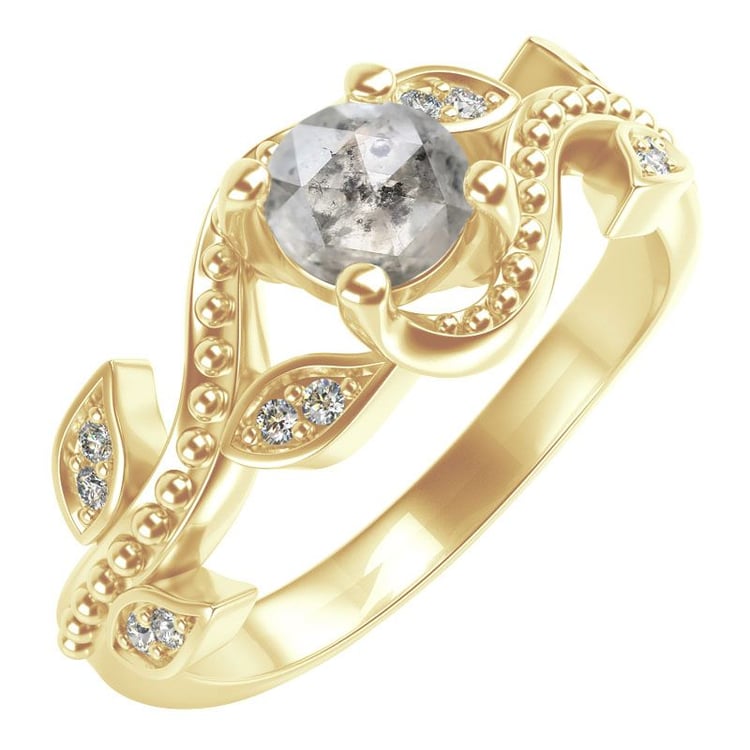 Zásnubný prsteň se salt and pepper diamantom a lab-grown diamantmi Timothy