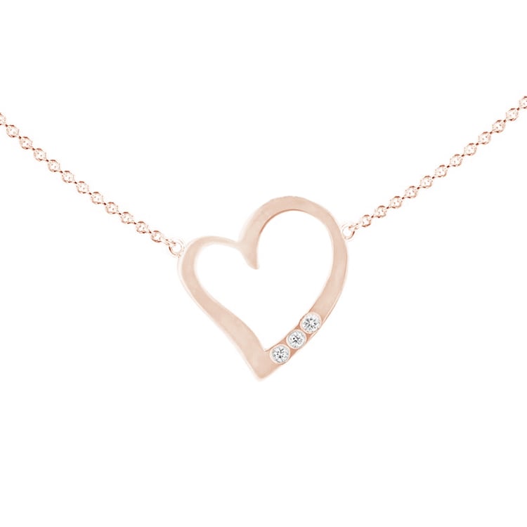 Náhrdelník v tvare srdca s diamantmi a gravírom Lois
