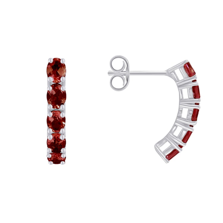 Strieborné náušnice s granátmi 