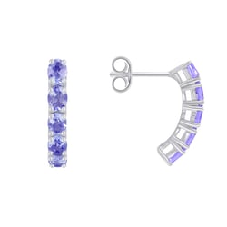 Strieborné náušnice s tanzanitmi Flavia