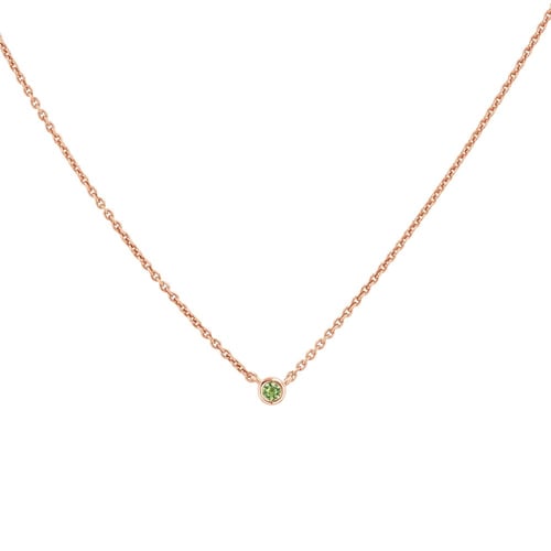 Strieborný minimalistický náhrdelník so zeleným zafírom Vieny