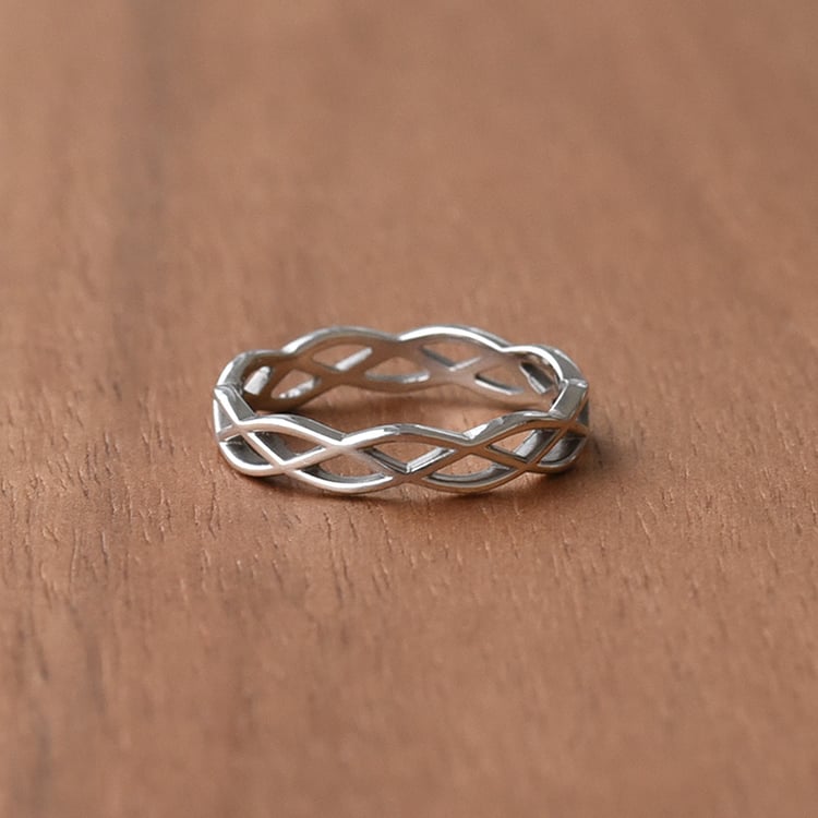 Dámsky prepletený snubný prsteň zo zlata Raee 141781