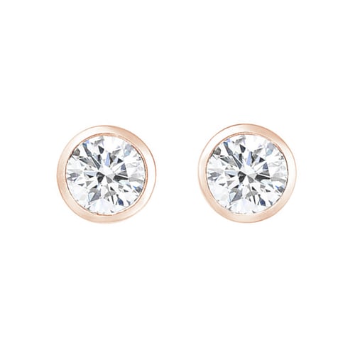Bezel napichovacie náušnice s 0.06ct diamantmi Jecelyn