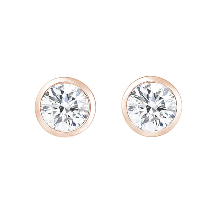 Bezel napichovacie náušnice s 0.06ct diamantmi Jecelyn 119915