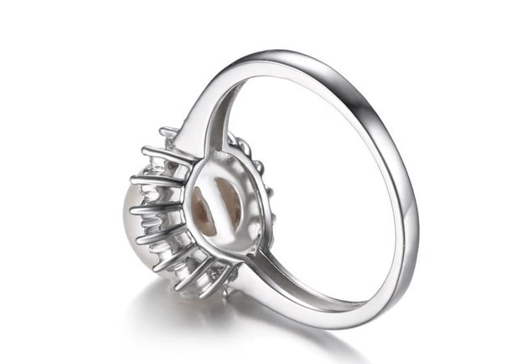 Perlový strieborný prsteň 16426