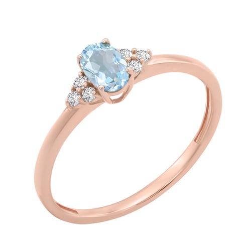 Elegantný prsteň s akvamarínom a diamantmi Kylie