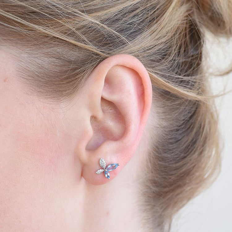 náušnice s topásmi a diamantmi 86926