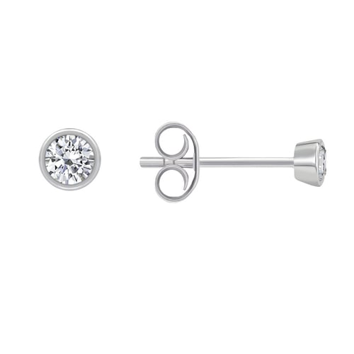 Zlaté bezel náušnice s 0.16ct diamantmi Delilah