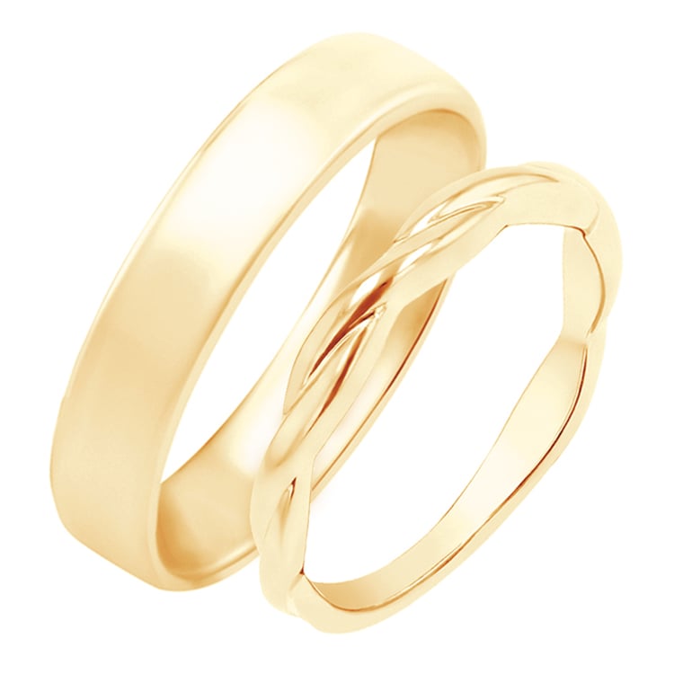 Dámsky prepletaný prsteň a pánsky komfortný prsteň Amina 149072