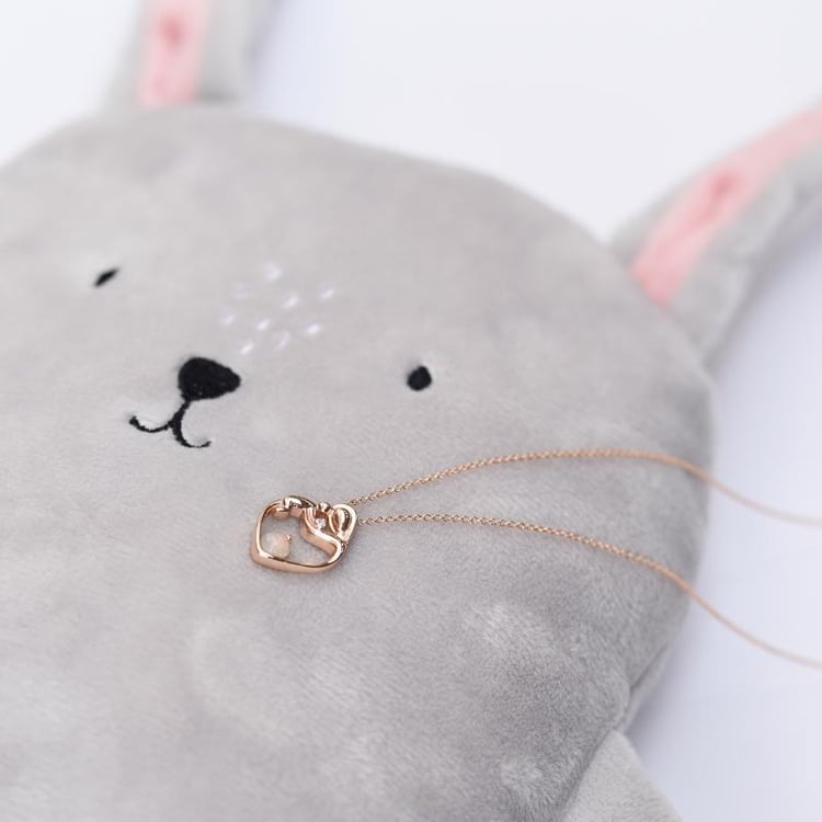 Prívesok matka a dieťa s opálom a diamantom 46698