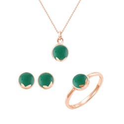 Zlatý set šperkov s cabochon ónyxmi Lorenza