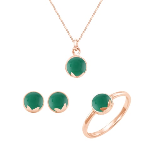 Zlatý set šperkov s cabochon ónyxmi Lorenza