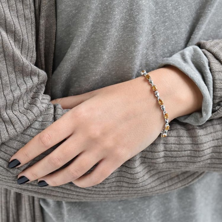 Elegantný náramok s citrínmi 29857