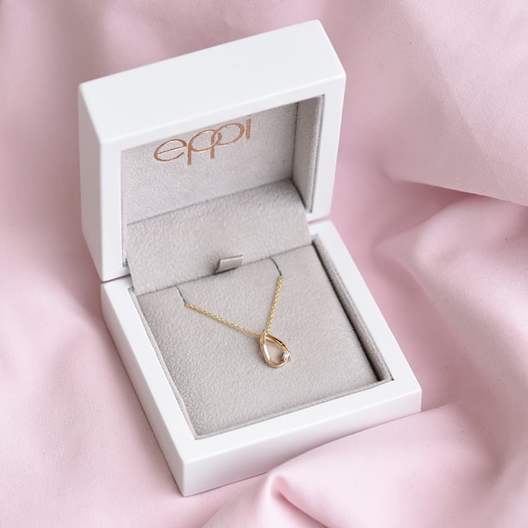 Zlatá kvapka na retiazke s diamantom 64443