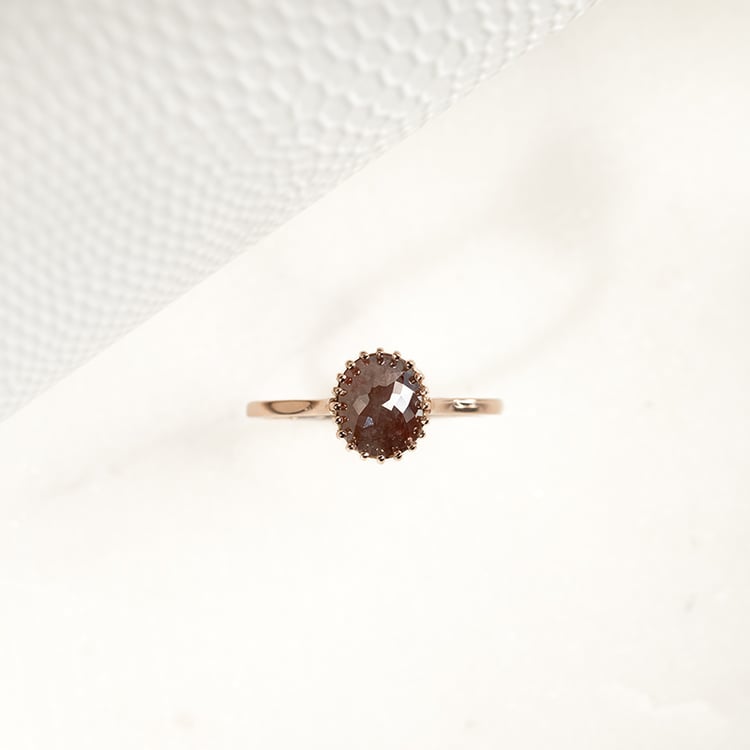 Zlatý prsteň s oval salt and pepper diamantom Harper 133065