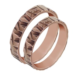 Svadobné obrúčky s reliéfom pozlátené na hnedo Olana