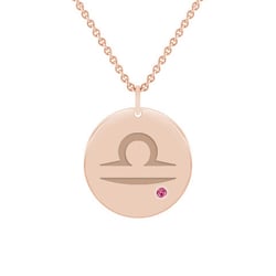 Zlatý prívesok so znamením a turmalínom Váhy