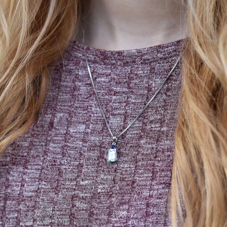 Topásový prívesok so zafírom 21701