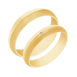 Zlaté svadobné obrúčky s diamantom Temy
