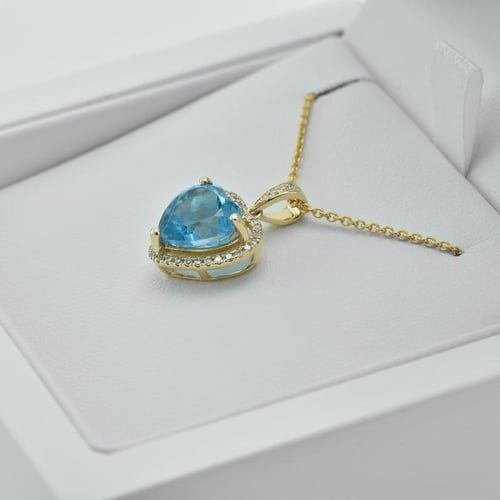 Prívesok so srdiečkovým topásom a diamantmi Thea