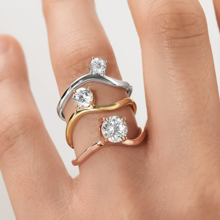 Prsteň s round lab-grown diamantom 154779