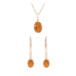 Zlatý set šperkov s jantármi Lanwa