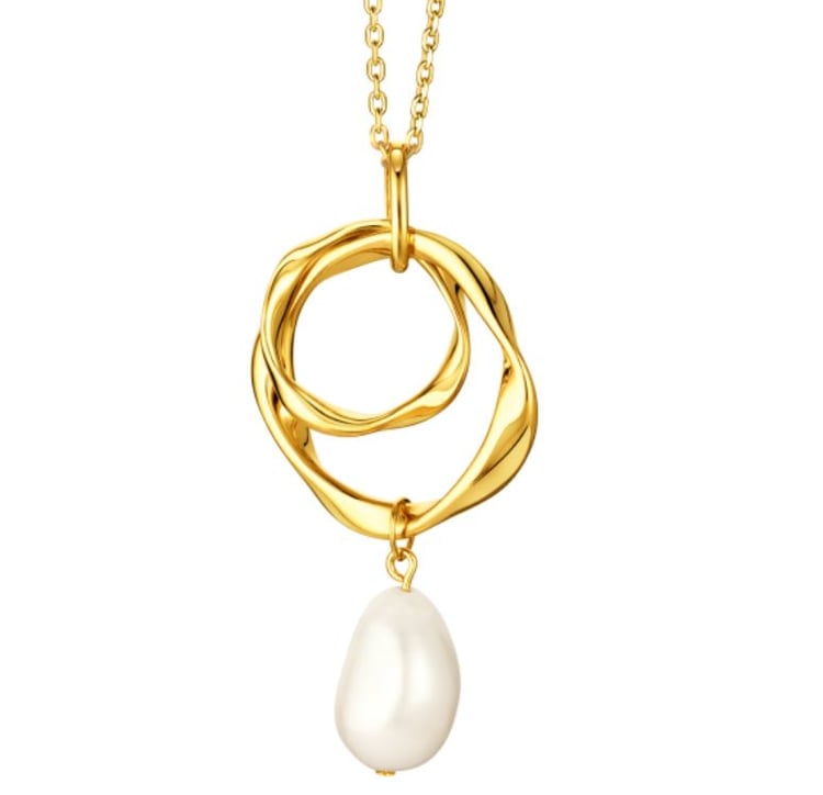 Pozlatená kolekcia s perlami Coles 100831