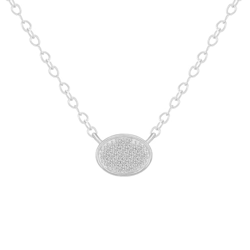 Oválny minimalistický náhrdelník s diamantmi Vanesha
