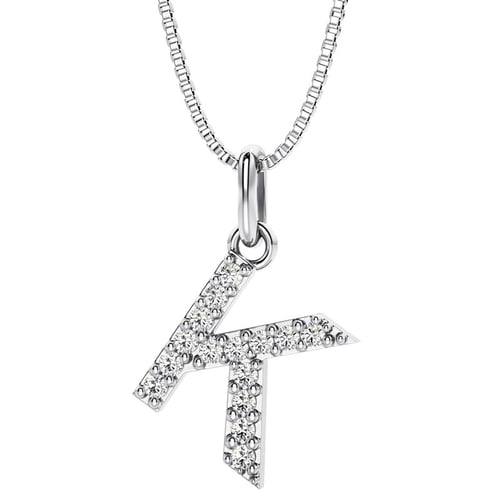 Strieborný prívesok v tvare písmena s lab-grown diamantmi Letra