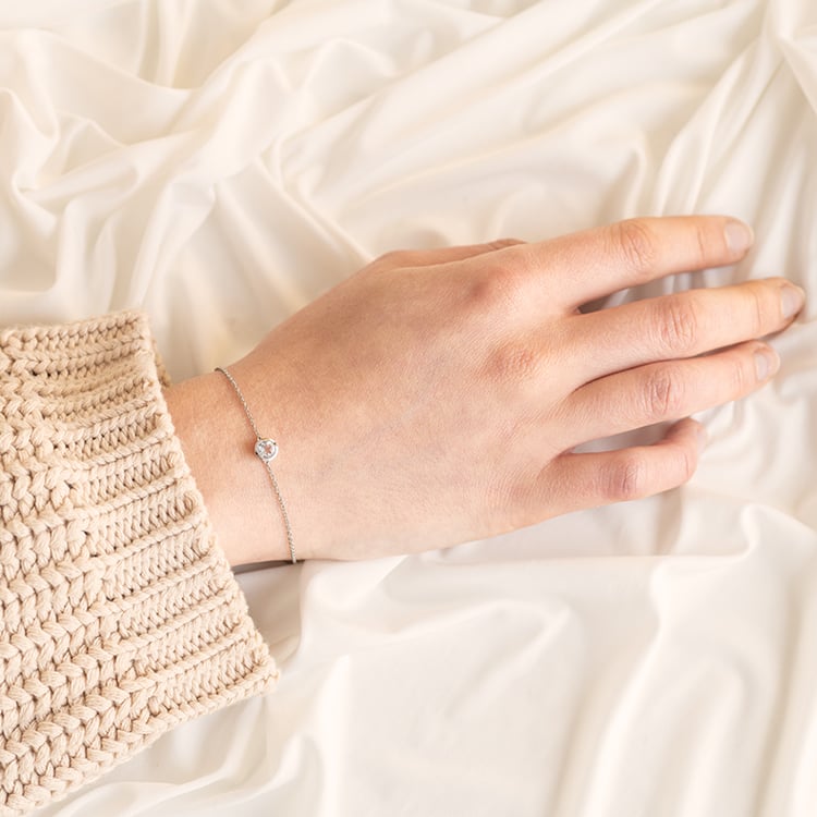 Zlatý náramok s bielym topásom Rollie 120740